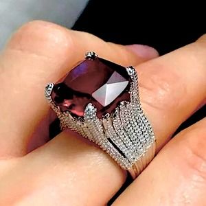Sterling Silver Bague Ring Ringen Ruby